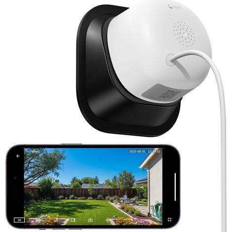 Camera de Fenetre 2,4G/5GHz WiFi Camera Interieur Surveillance Support adhésif, Anti-éblouissement, Anti-reflet, Détection IA, Vision Nocturne, Audio Bidirectionnel, Enregistrement 24/7 (1/5)