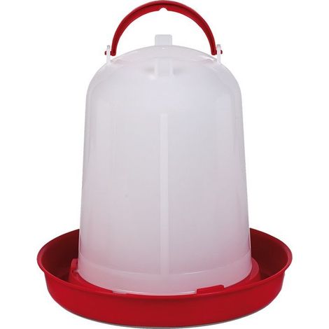 Abreuvoir à poulet 5 litres – Plastique robuste – Dimensions 23 x 22 cm – Grille anti-débris pour réduire le gaspillage (1/5)