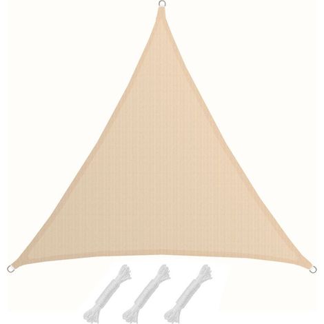 Voile d'ombrage triangle 2x2m HDPE – Protection solaire 80% UV – Résistant à la déchirure – Montage facile balcon terrasse – Amanka (1/5)