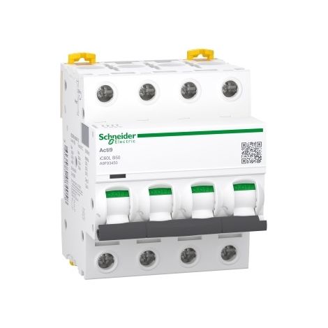 Schneider A9F93450 Acti9 iC60L - Interruttore automatico - 4P - 50A - curva B - 400Vac - 15000A/15kA