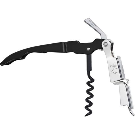 RAPIDO Kellnermesser, Sommeliermesser mit Kapselheber, Schwarz beschichtet, Hochwertiger Edelstahl (1/5)