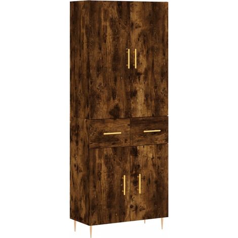 Maison Exclusive - Aparador alto madera contrachapada roble ahuma (1/5)