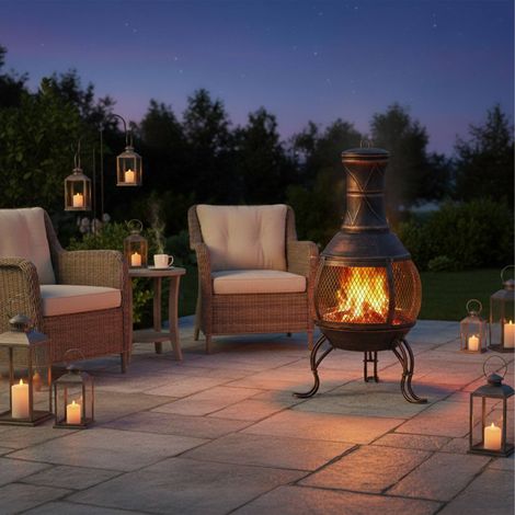 Chimenea exterior estilo mexicano