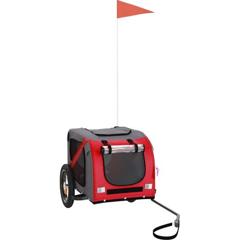 Remorque de vélo pour animaux de compagnie rouge et gris CFW69892 (1/5)
