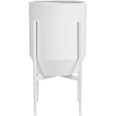 Soporte para macetas glamuroso para interior y exterior 33 x 33 x 62 cm metal blanco Hybridum