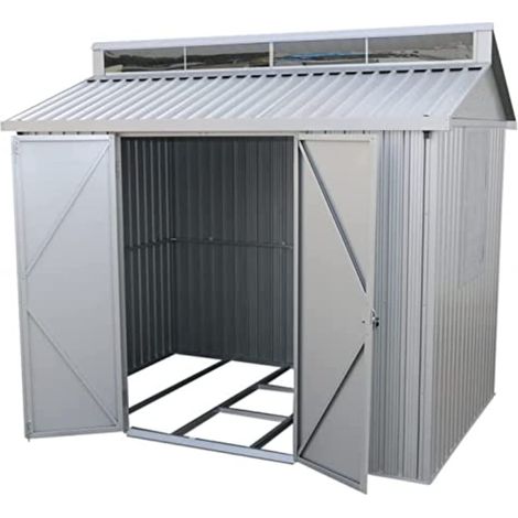 Duramax Capanno da giardino in alluminio, 8x6 m, per tutte le stagioni, impermeabile, per riporre biciclette, attrezzi e barbecue, include lucernario, fondazione, finestra sul lato (1/5)