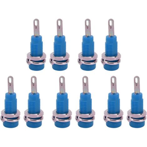 10 Pièces Douilles Banane 2mm J.40003 avec Broches Allongées pour Instruments Électroniques Bleu (1/5)