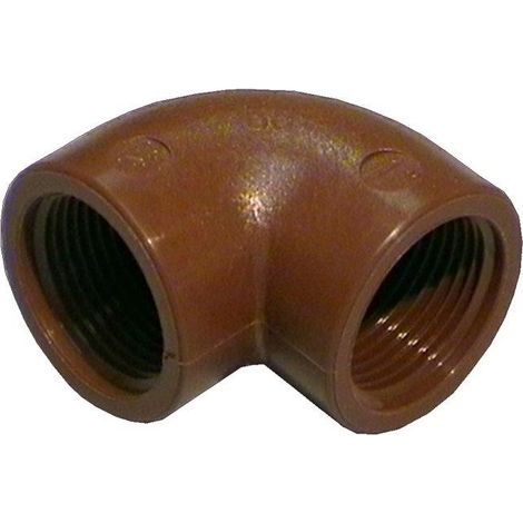GOMITO 90 IN POLIPROPILENE MARRONE 3/4'' FF