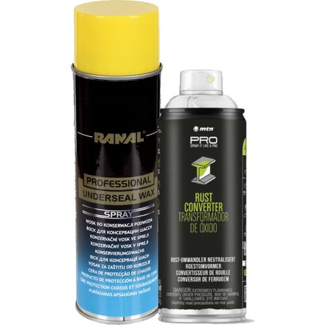 1 spray cire d'entretien pour soubassement 500 ml + 1 produit antirouille 400 ml (1/5)