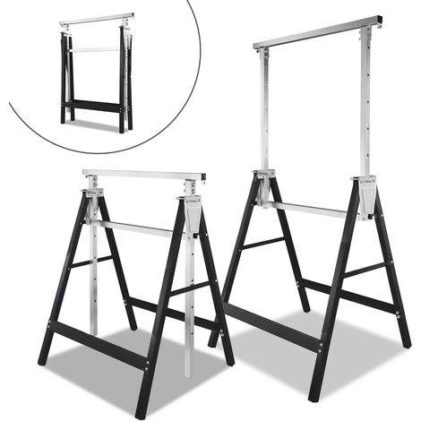 Wolketon 2X caballete de andamio caballete plegable galvanizado caballete de trabajo de andamio caballete metálico caballete multiuso