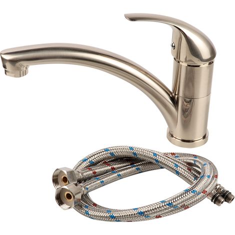 Küchenarmatur aus Kupfer für Spüle, Waschbecken und Dusche, Einlochmontage (US 3/8C oder 9/16 Stecker)