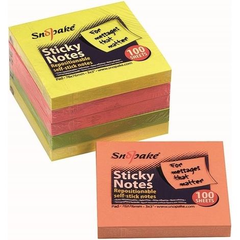 Haftnotizen 76x76 Neon 100 Blatt