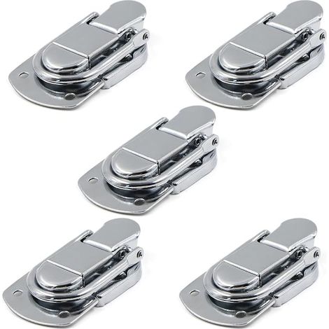 Fermeture à Levier Fermoir à Bascule Loquets Verrou Loquet à Bascule en Acier Inoxydable pour Coffret, Boîte, Tiroir, Armoire, Trousse médical, Coffre à Outils. (1/4)