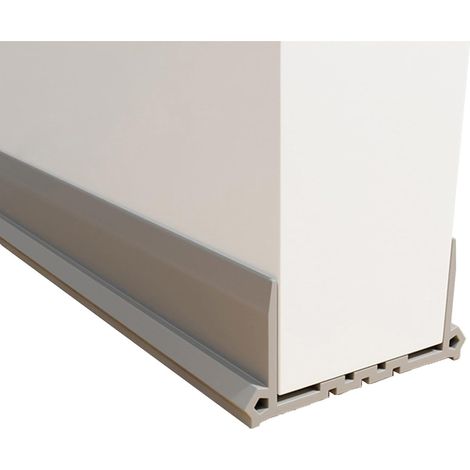 Bande d'étanchéité de bas de porte en caoutchouc souple pour insonorisation et coupe-vent - Bloqueur d'espace pour portes (marron) (gris) (1/5)
