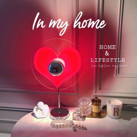 Lampe de table en forme de cœur, lampe de projection d'amour, éclairage d'ambiance LED en forme de cœur, décoration murale, cadeau pour les amis et les amoureux (1/5)