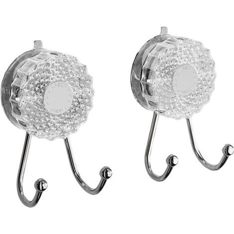 Paquete de 2 ganchos adhesivos resistentes con doble cabezal - Transparentes