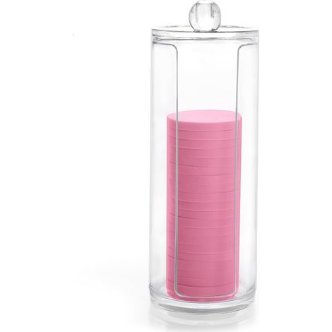 Organisateur de maquillage en acrylique, rond, distributeur de cotons-tiges, rangement cosmétique.