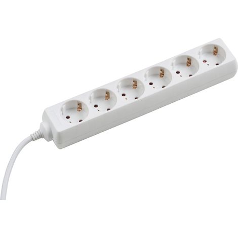 Meister Steckdosenleiste 6-fach - 5 m Kabel - weiß - Kunststoffleitung - IP20 Innenbereich / Steckerleiste / Mehrfachsteckdose / Tischsteckdose / Tido 6-fach / 7430040