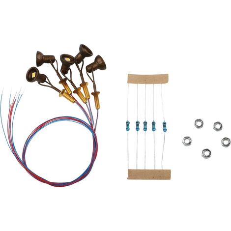 Lot de 5 spots pour modélisme ferroviaire pour colonne métallique 3 V CC (1/5)