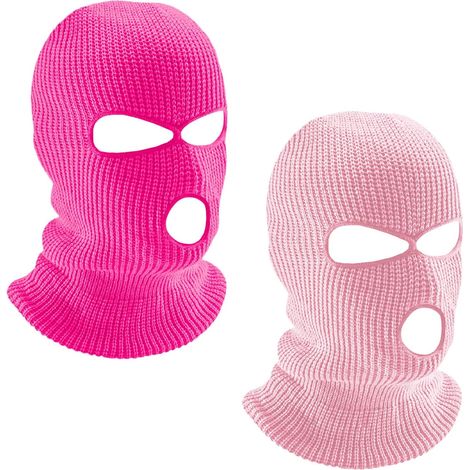 Conjunto de pasamontañas de 2 piezas con 3 agujeros, pasamontañas de punto con 3 agujeros, máscara de esquí integral negra para hombres y mujeres.