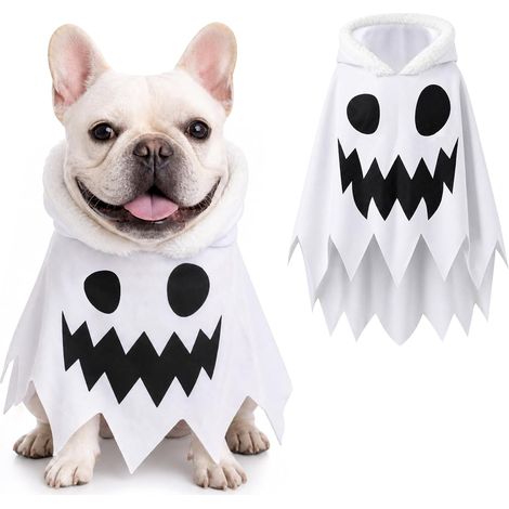Costume Fantôme Mignon Chien Halloween, Capuche, Tailles M (1/5)