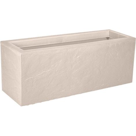 EDA – Jardinière rectangulaire 59x19,5x22,8 cm – 25L – Système de rétention d'eau – Résistante aux UV et au gel – Polypropylène recyclable