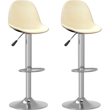 Barhocker 2 Stk. Creme Stoff