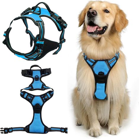 Harnais Anti-Traction pour Chien, Arnet No Pull, Facile à Mettre, pour Moyen Chien (Bleu M) (1/5)