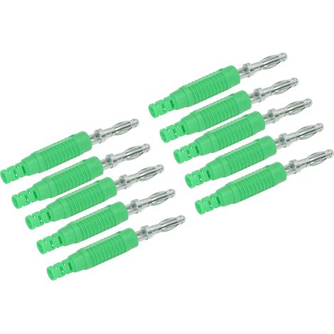 10 Sets Messing-Bananenstecker (männlich) PA-Buchsenadapter, Sonde, Isolierrohr, Presspassung Art.-Nr. J.10031, Grün (1/5)