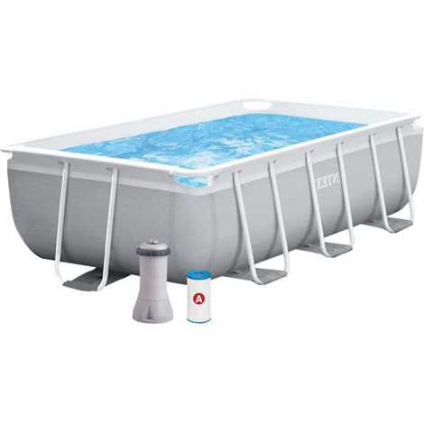 Intex Prisma Frame Piscina Rectangular Gris 300x175x80 cm (1/5)