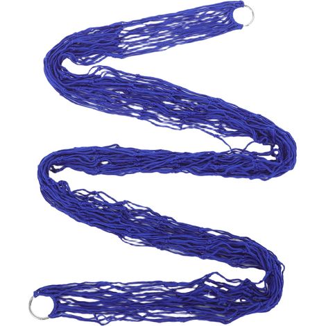 Hamac Camping Filet Nylon 9 Brins Bleu Hamac Suspendre Arbres Ultra léger Respirant Compact Randonnée Plage Jardin Charge Max 100 Kg (1/5)