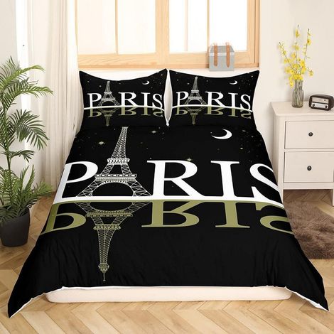 Bettwäsche-Set Eiffelturm Paris 200x200cm 3-teilig Mikrofaser 3D-Druck