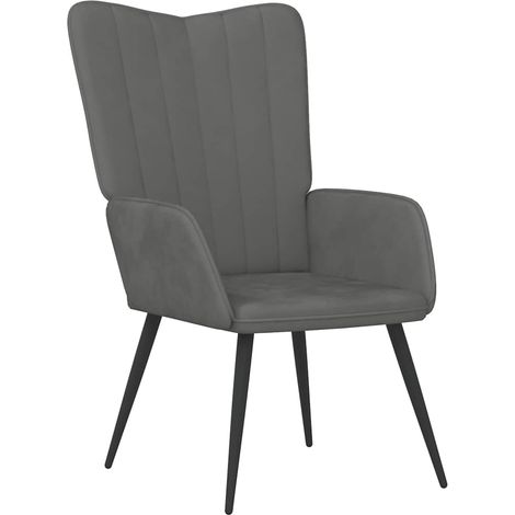 vidaXL Sedia Relax Grigio Scuro in Velluto (1/5)