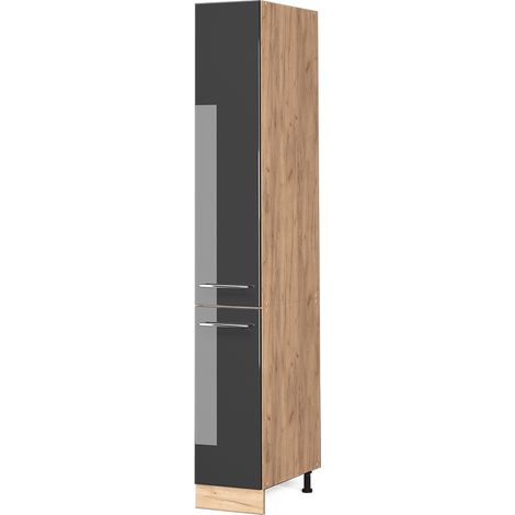 Meuble haute de cuisine Fame-Line, Anthracite Haute brillance, 30 cm, Vicco