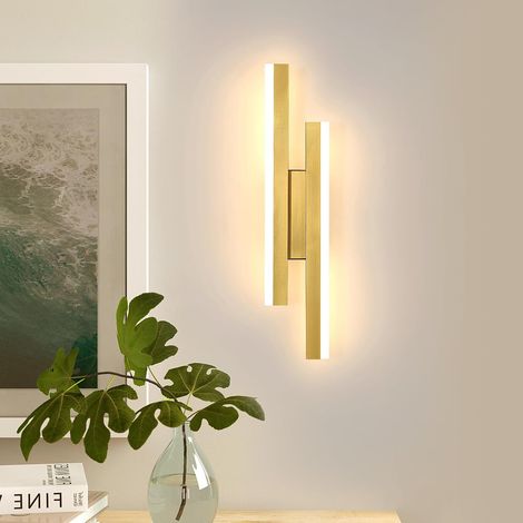 Applique Murale LED Moderne 16W en Or, Éclairage 6000K pour Chambre, Salon, Hôtel et Escalier, Luminaire d'Intérieur Élégant [Classe Énergétique E] (1/4)