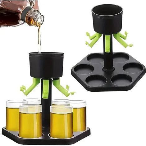 Dispensador de bebidas para 6 vasos de chupito con soporte para botellas (1/5)