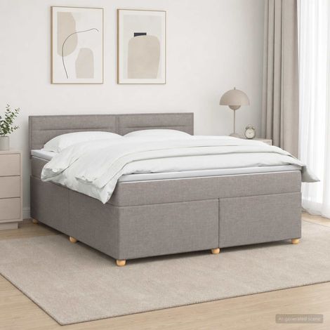 vidaXL Cama box spring con colchón con cabecera Topo 160 x 200 cm Tela (1/5)