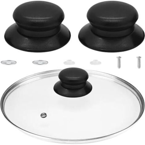 2 boutons de remplacement pour couvercle de casserole – Lot de 2, installation rapide, compatible avec tous modèles, matière résistante