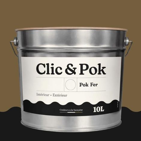 Peinture Fer Antirouille – Métal Extérieur Intérieur, Satinée, Protection Rouille - 10L - RAL 7008 - Gris kaki