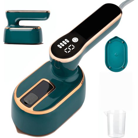 Défroisseur vapeur de voyage avec LED, mini fer à repasser vapeur portable, format voyage, idéal pour les étudiants, les chambres et les légumes. (1/5)