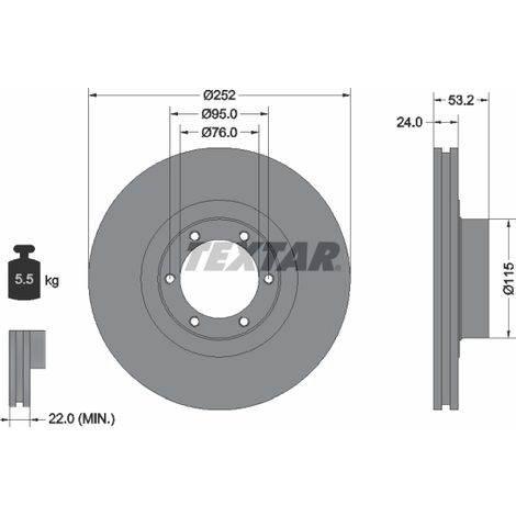 Lot de 2 Disques de frein Textar 92017203 INOKOM 4403283 7700561367 7701204281