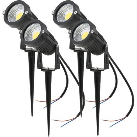 Set mit 4 5W COB LED-Lampen für Garten, Einfahrt oder Wand, 12V AC/DC, dekorative Außenbeleuchtung, 500 lm, ultraheller Hochleistungs-Spotlight, weiß. (1/5)