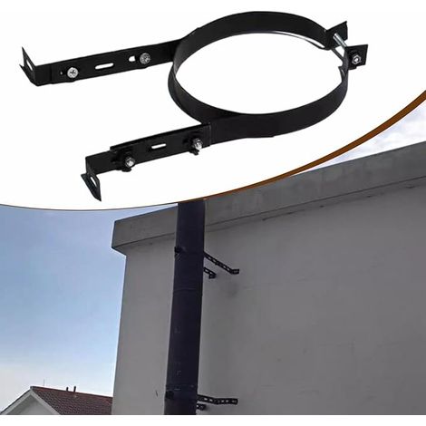 Support mural pour tuyau de cheminée – Collier de serrage en acier inoxydable – Installation facile – Ajustable pour poêle domestique