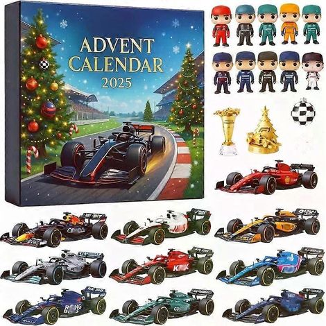 Calendrier de l'Avent F1 2025, compte à rebours de 24 jours, décoration 2D de l'écurie de course (1/2)
