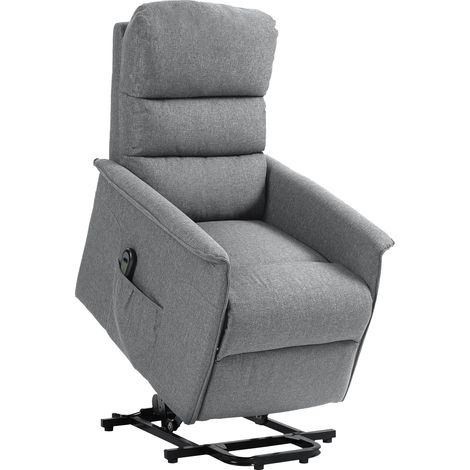 Electric Riser Recline Armchair, with Footrest - Grey