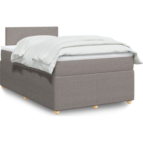 vidaXL Giroletto a Molle con Materasso Tortora 120x190 cm in Tessuto (1/5)