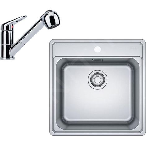 Franke - Set de cuisine N91, évier en inox BCX 610-51 + robinet FC 9547.031, chrome 101.0700.674 (1/4)