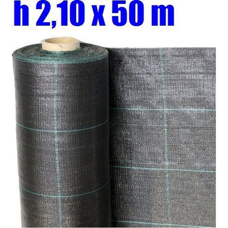 TELO PER PACCIAMATURA NERO QUADRETTATO TESSUTO POLIPROPILENE ANTISTRAPPO - mt 50 x 2,10 H