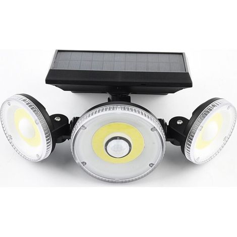 Lampe solaire Applique murale solaire LED trois têtes applique murale extérieure étanche rotative lumière de jardin à induction de corps humain(70 COB (1/5)