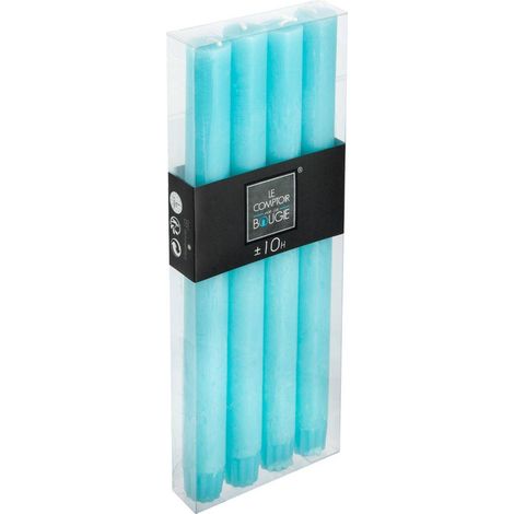 4 BOUGIES BATON OLIA H24CM DIAM 2.2CM BLEU CLAIR (1/5)